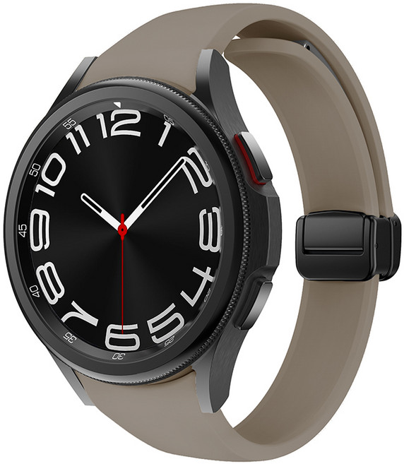 하마테 갤럭시워치 마그네틱버클 슬림 실리콘 스트랩, 베이지