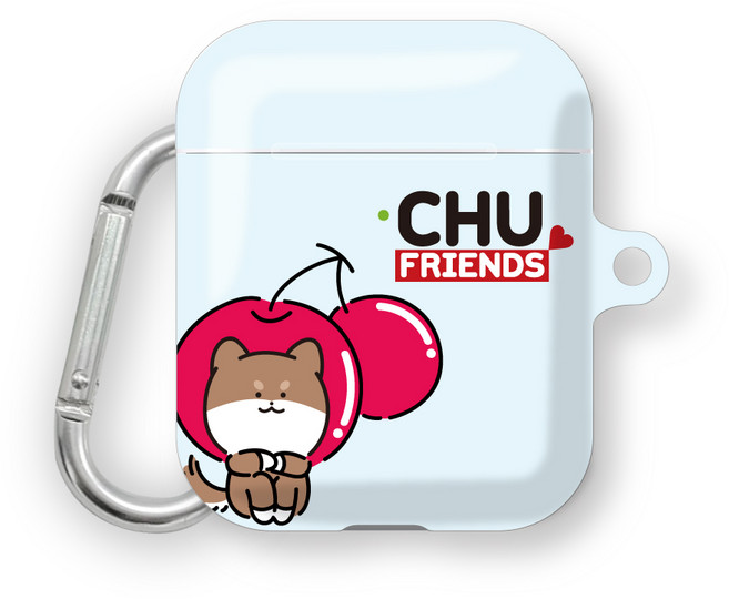 프루그나 디자인 츄프렌드 빅코스튬 에어팟 하드케이스 + 카라비너 체리멍, 1개