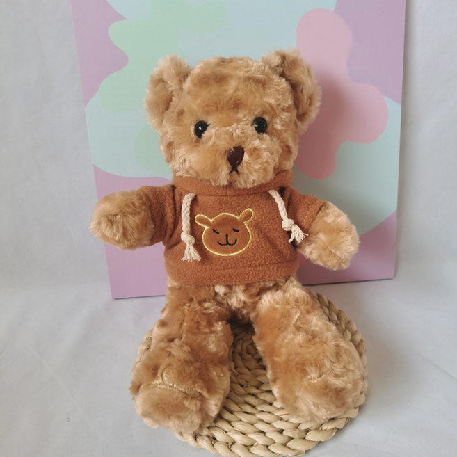 프레이르 귀여운 사랑스러운 인형, 브라운 로즈 카모 맨투맨 스타일 베어, 1개