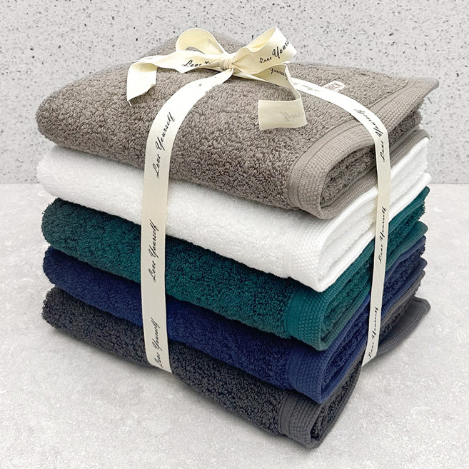 송월타월 포인트 리본 선물포장 답례품 타올 5p 세트 200g 40수 코마사, 랜덤발송, 1세트