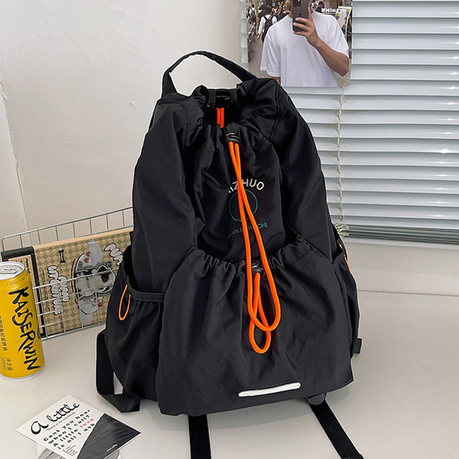 소리달 여성용 사니 복조리 스트링 배색 운동용 데일리 빅사이즈 백팩