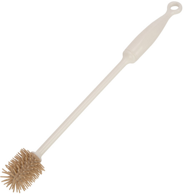 리빙숲 오로키친 실리콘 세척솔 텀블러솔 소, 화이트 + 베이지, 1개