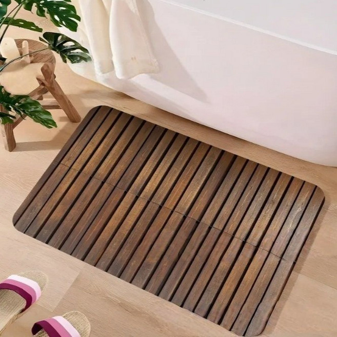 세븐와이즈 흡수성 규조토 욕실 현관매트 스타일01, 나무 무늬