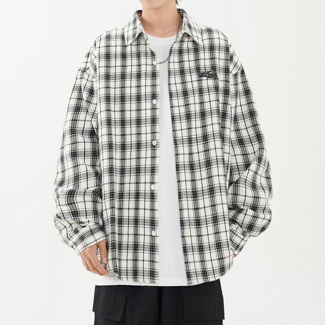 마켓에이 남성용 자인 체크 셔츠 T25SS3-A1796