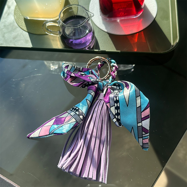 소리달 하코 스카프 레더 프린지 수술 참장식 가방키링