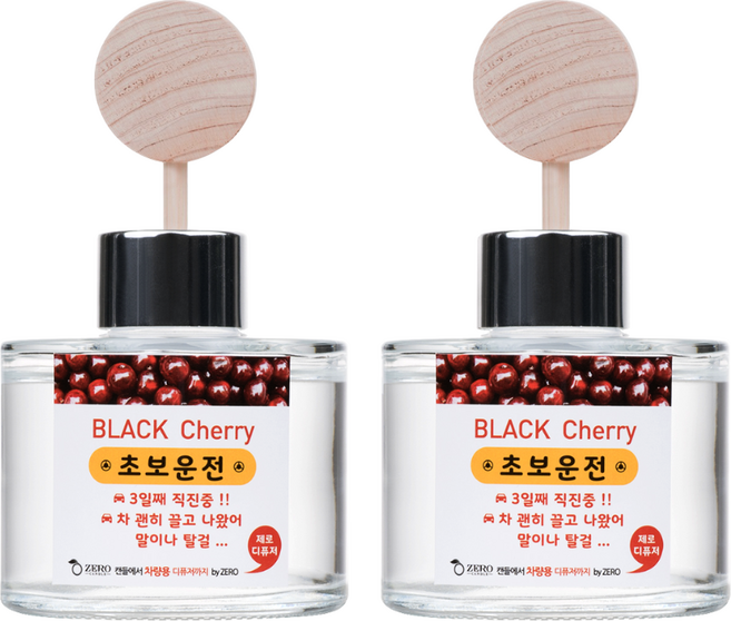 제로캔들 차량용 디퓨저 100ml, 블랙체리, 2개