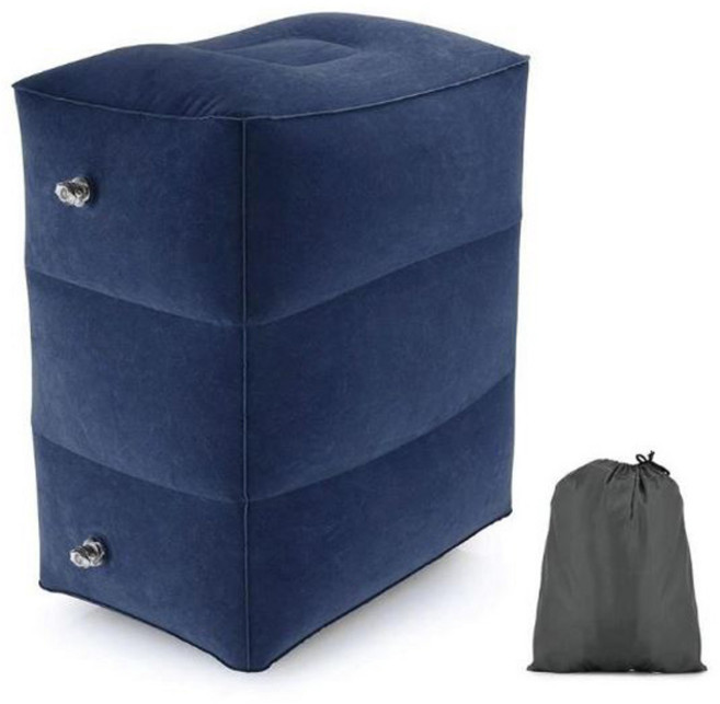 스토리빙 에어 3단 발 받침대 쿠션 + 파우치, 블루