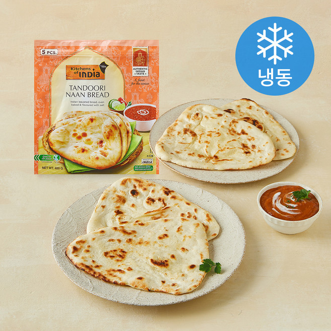 키친오브인디아 탄두리 난 5개입 (냉동), 400g, 1개