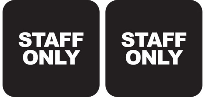 포맥스 심플 매장 안내 표지판 블랙, 2개, 스태프온리