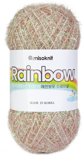 미소털실 레인보우 수세미실 80g, 29 우드베이지, 1개