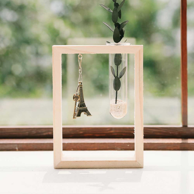 아스파시아 빈티지 우드 인테리어 화병, 에펠 사각