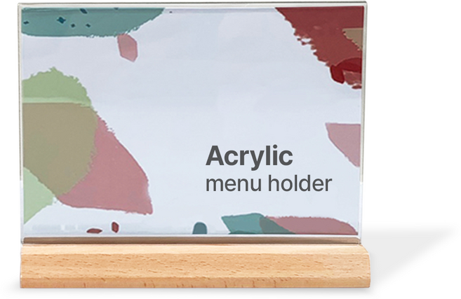 애드라벨 T형 나무 아크릴 메뉴판 POP 꽂이 가로, 1개
