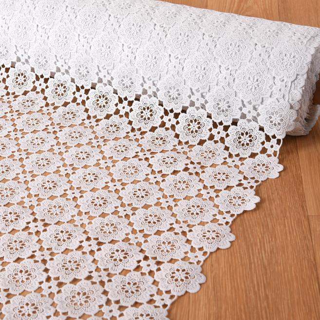 데코리아 북유럽풍 레이스 방수코팅 식탁보 JD164, 90cm x 1.5m, 화이트, 1개