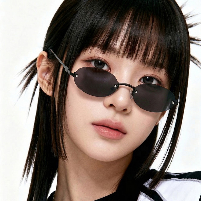 라피던트 캡슐 타원형 무테 UV차단 선글라스