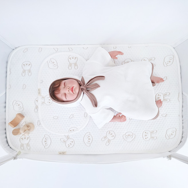 아이레빗 유아용 아이스론 양면 쿨매트 이케아 호환, 화이트토끼, 1개