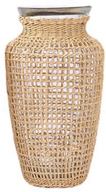 엣지 라탄 유리 화병, 클리어