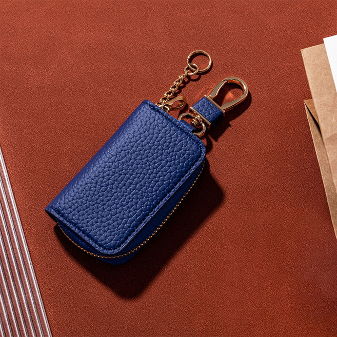 코히모 자동차 가죽 키홀더, 블루, 5W0308