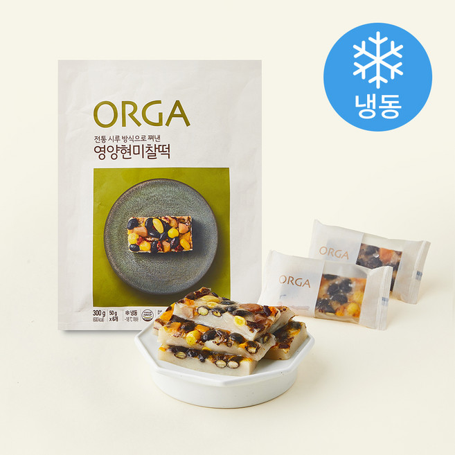 올가홀푸드 영양현미찰떡 (냉동), 50g, 1개, 6개입