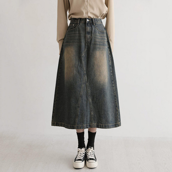 andstyle 女款 基本/短版 All Day 第2彈 日常A字牛仔長裙 264960