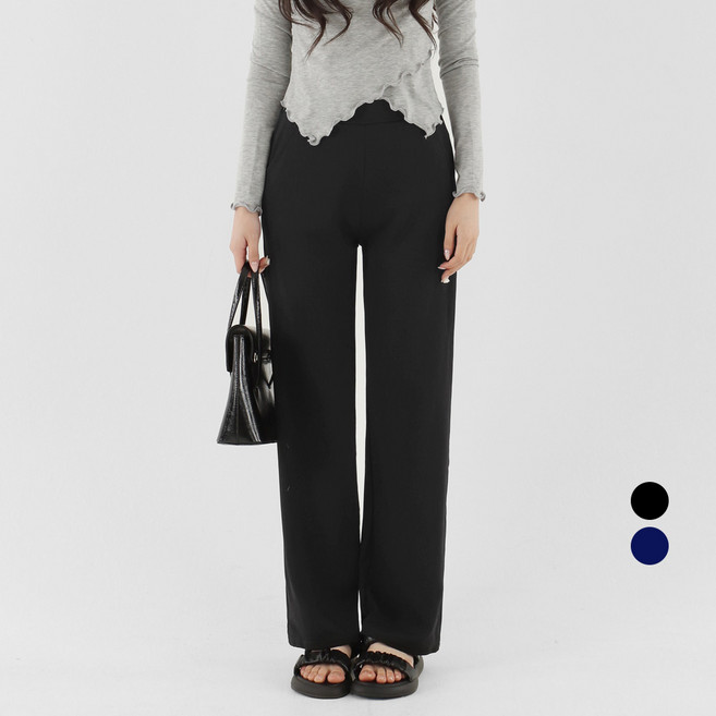 코트클로젯 여성용 냉감 통기성 쿨링원단 스판 밴딩 일자 슬랙스 팬츠