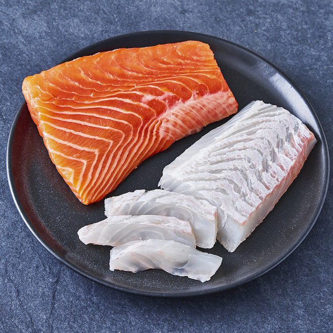 굿모닝씨푸드 맛있는 광어 연어회 필렛 (냉장), 1개, 200g