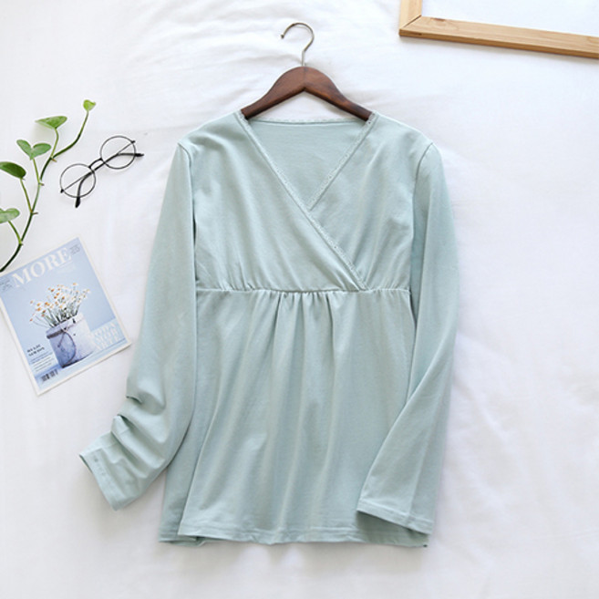 루나글램 파자마 수유 긴팔 임산부 상의 PUC103