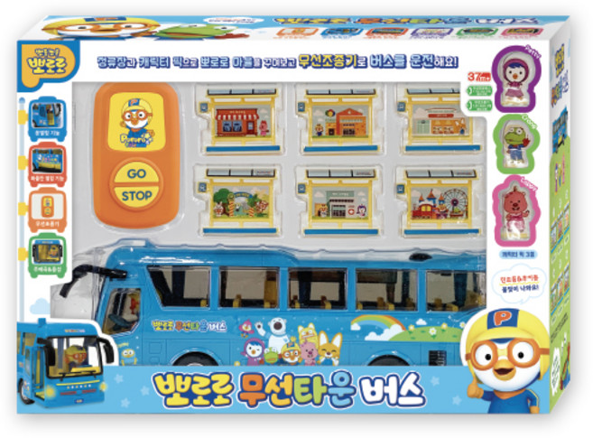 피노키오 뽀로로 무선타운 버스 작동완구, 블루 외 다색, 1개