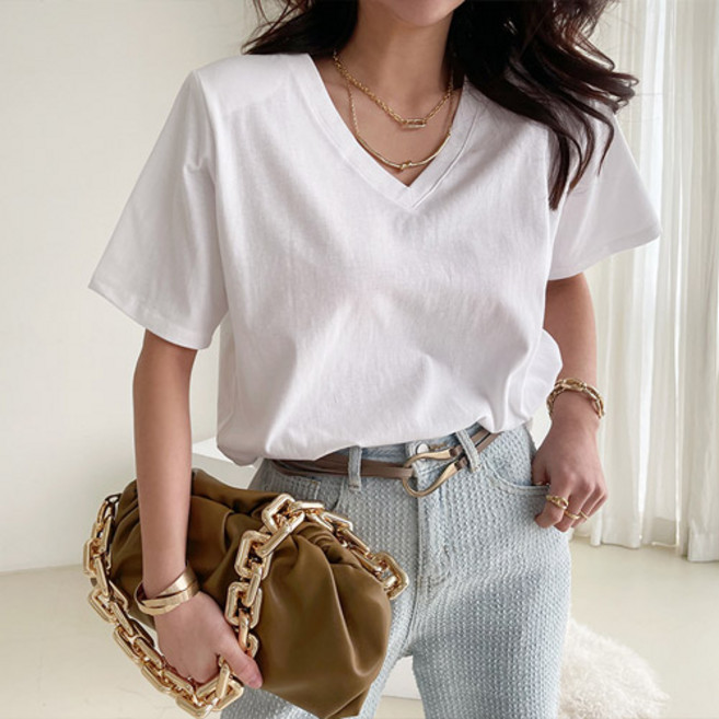 난닝구 여성용 바네가 패드 반팔 티셔츠