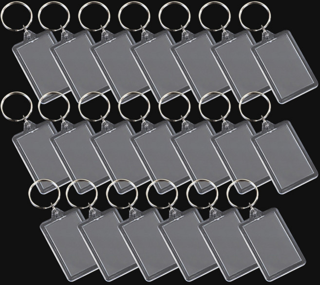 마다꾸미 아크릴 액자 사진 열쇠고리 중형, 투명, 20개
