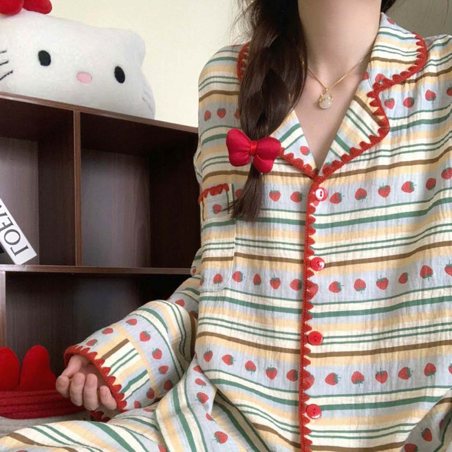 Twistar 女性翻領睡衣上下套裝