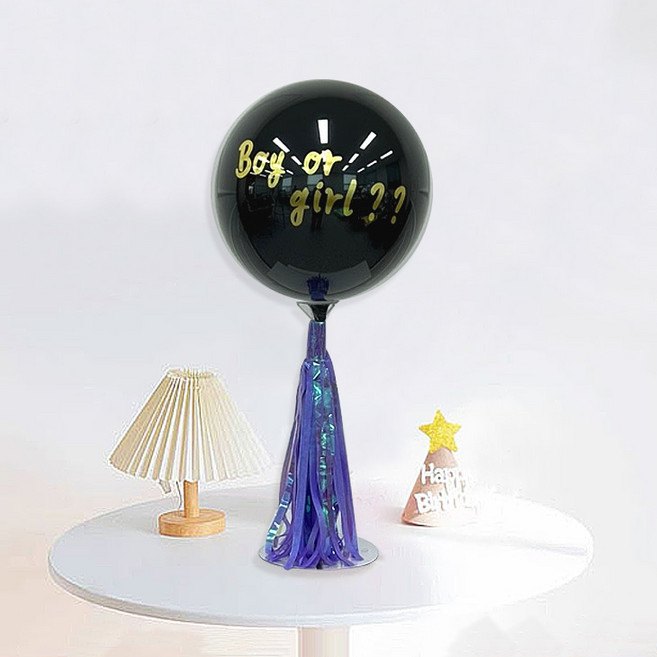 젠더리빌 풍선 DIY 세트 레터링 풍선 스탠드, 혼합색상, 1세트