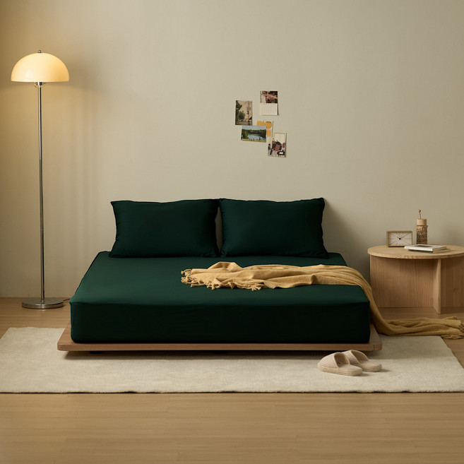 탑베딩 프로 방수 진드기방지 침대 매트리스 커버, 다크그린