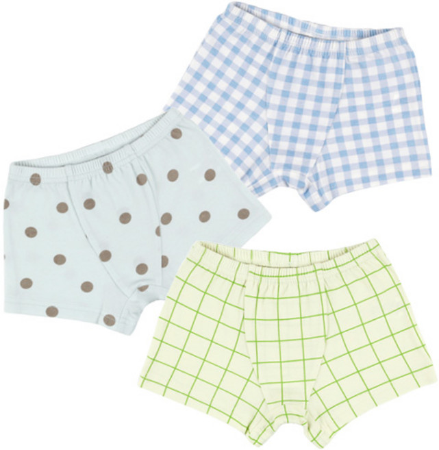 메이키즈 남아용 스윗체크 면스판 드로즈 3종 세트