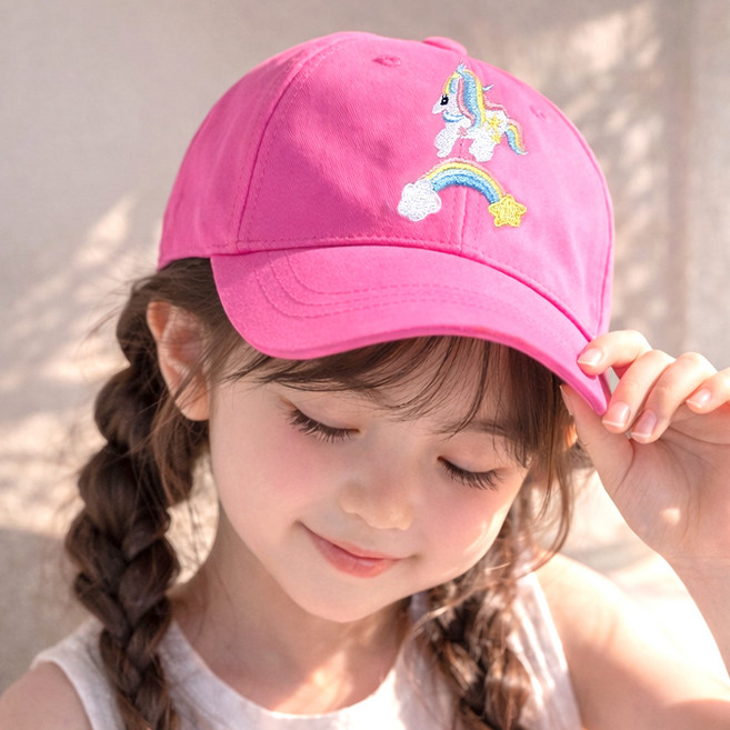 우주아이 아동용 유니콘 레인보우 볼캡