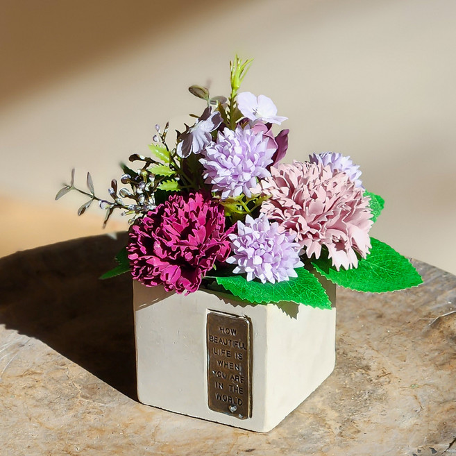 아스파시아 루아 카네이션 센터피스, 모브퍼플, 1개