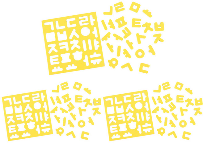 이앤오 팔렛트 에듀 한글 자석놀이 퍼즐 옐로우, 24피스, 3개