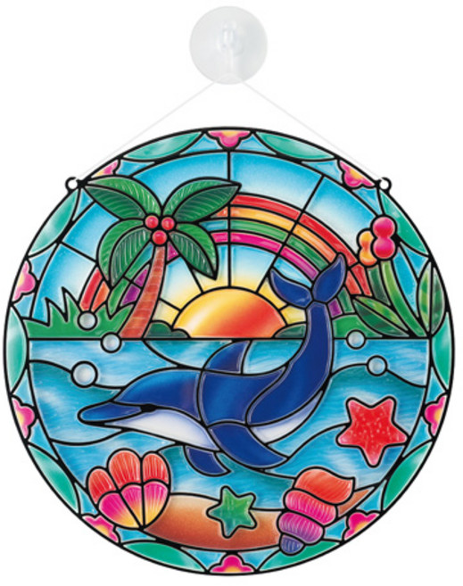 스테인드글라스 스티커 돌고래, 삼성출판사