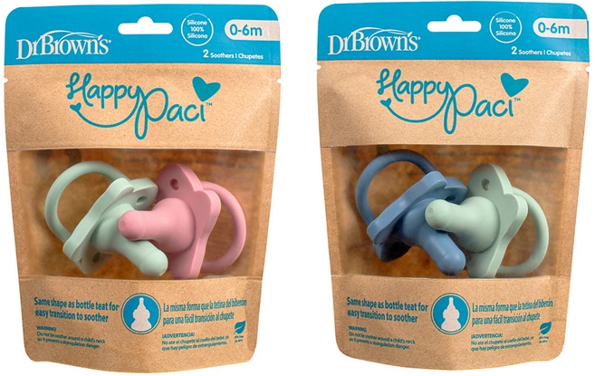 닥터브라운 New 실리콘 노리개 젖꼭지 4종 세트, 핑크+그린+블루+그린, 1단계(0~6개월), 2개 - 쿠팡