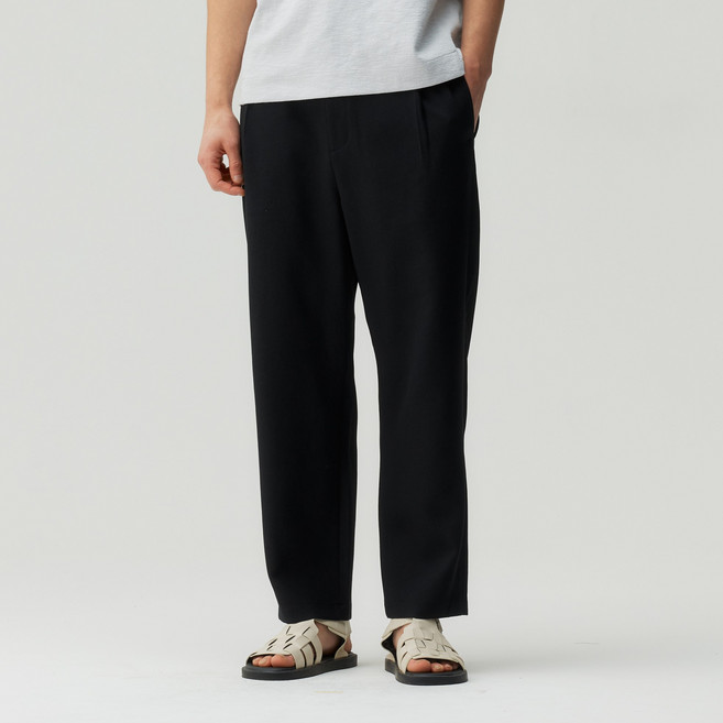 마인드브릿지 남성용 꾸띄르 원턱 릴랙스핏 조직변형 풀밴딩팬츠 MZPT3170