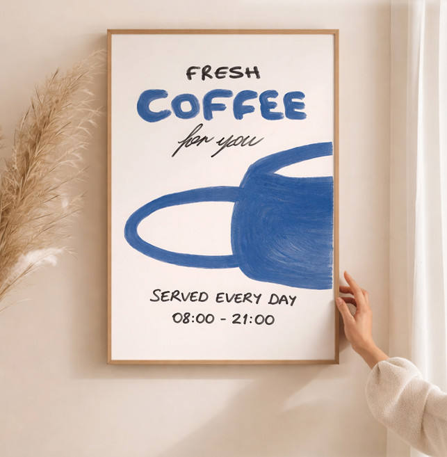 퍼니즈 홈 카페 포스터 프레시 커피