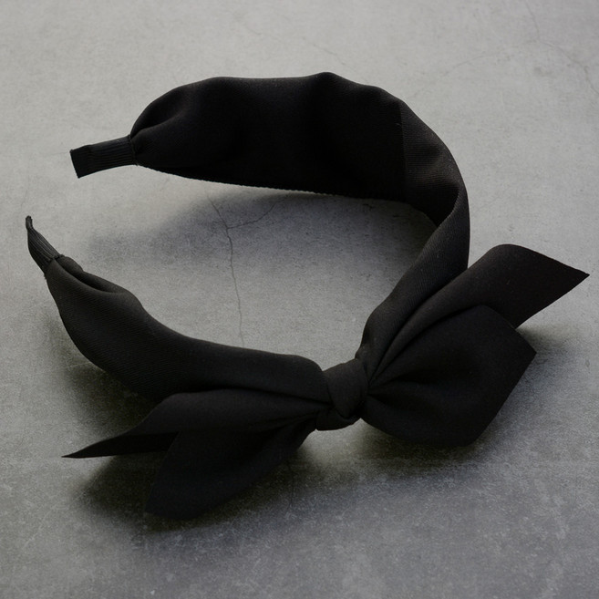 핸날 무지 더블 사이드 리본 반다나 머리띠