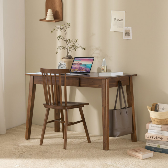 인테리어레시피 소마 아카시아 원목 책상 1000, 월넛