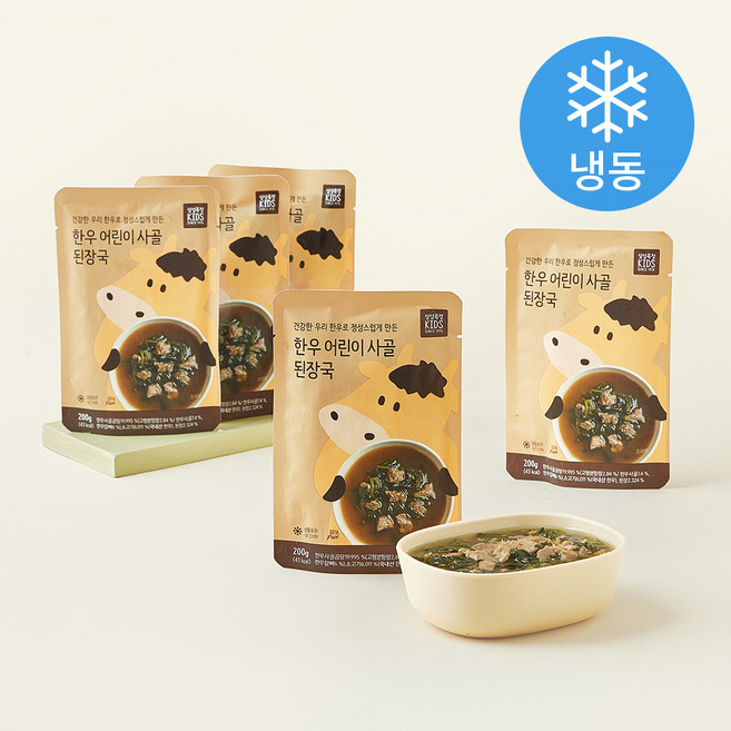 설성목장KIDS 한우 사골 어린이 된장국 (냉동), 200g, 5개