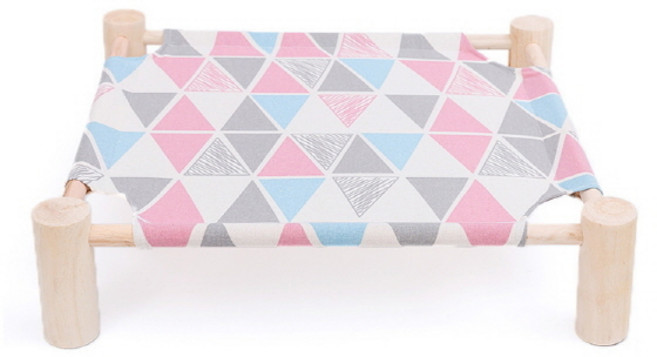 강아지 고양이 원목 이동식 해먹침대, 파스텔 트라이앵글, 1개