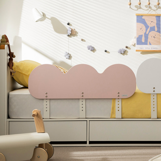 젠티스 어린이 낙상방지 구름 고급브래킷 침대안전 가드 90cm, 인디핑크