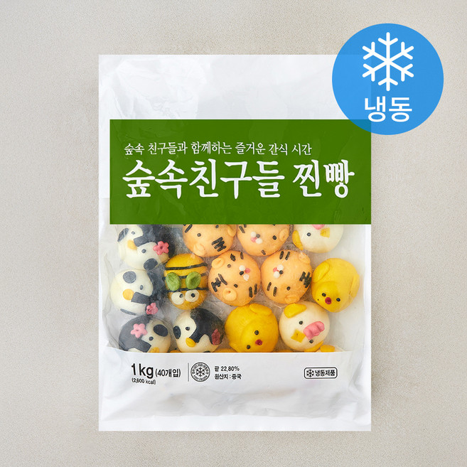 세미원 숲속친구들 찐빵 (냉동), 25g, 1개, 40개입
