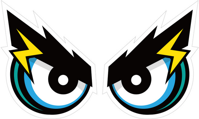 뭉키데코 고휘도 안전거리유지 반사스티커 대형 번개아이01, 혼합색상, 1세트