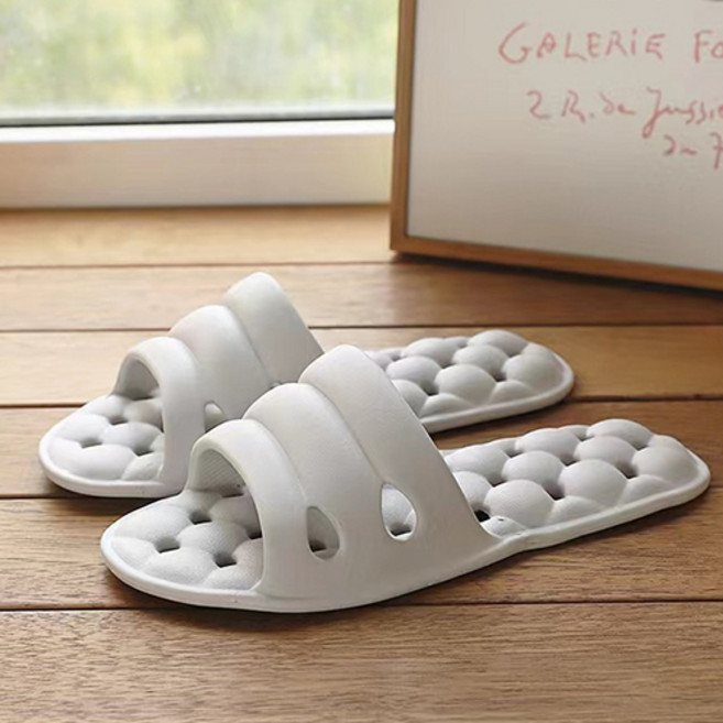 아리코 여행용 기내용 접이식 거실 슬리퍼, 그레이, 1개