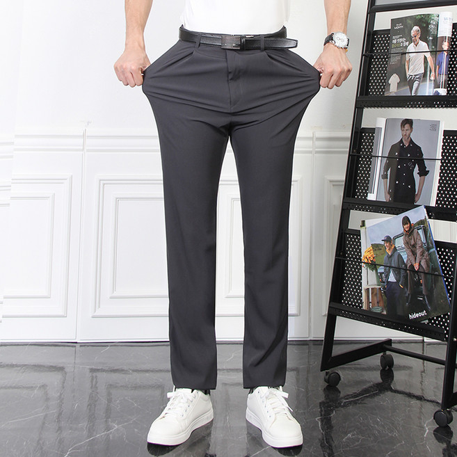 더마인드 남성용 여름 기본 스판 원턱 정장바지 LI530