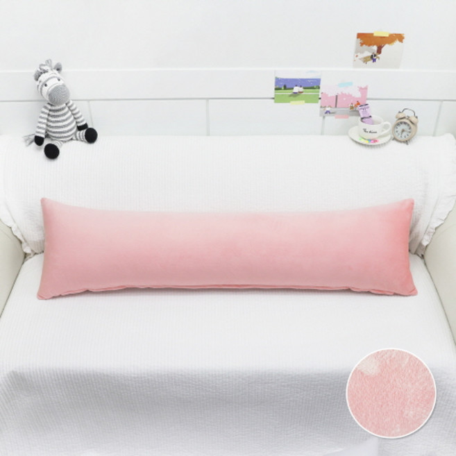 베드앤데코 에브리데이 극세사 바디필로우커버, 연핑크
